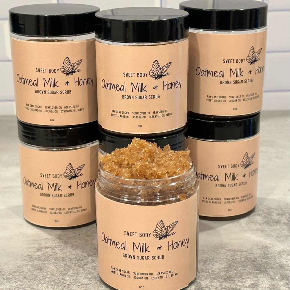 Sweet Body Oatmeal Milk & Honey Brown Sugar Scrub 8oz